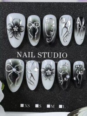 SS02 - Smoky Gray Silver Bow