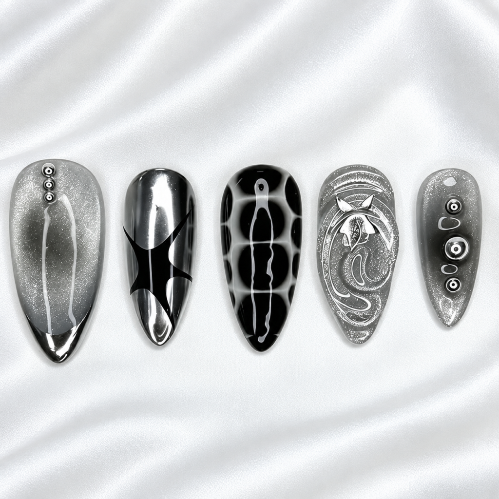 SS03 - Chrome Abstract Black Silver